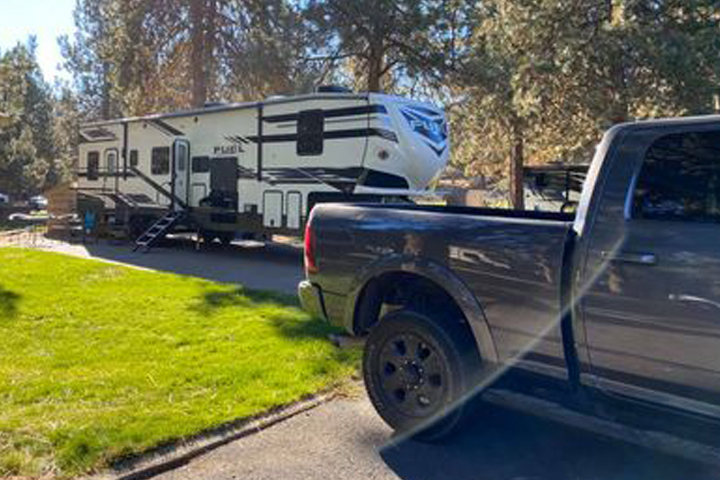 The Gaines family Testimonial Image with RV