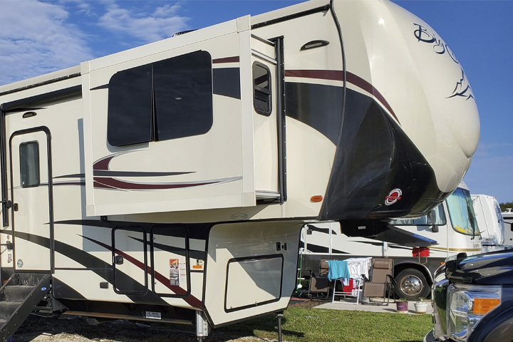 Risner Family Testimonial Image with RV