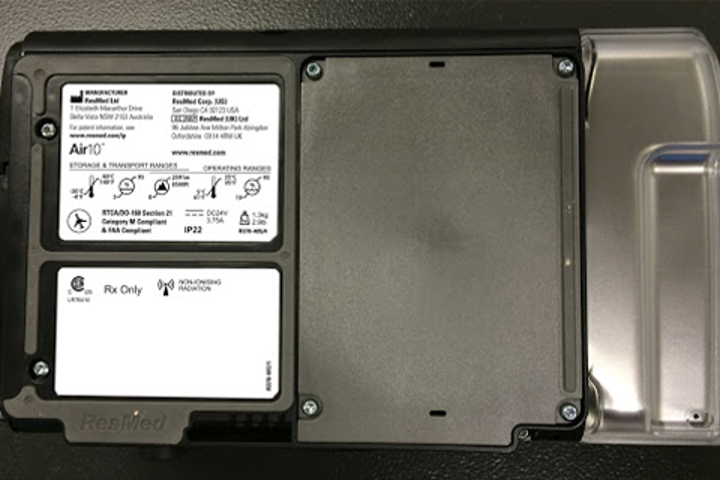 The back of a CPAP machine. 