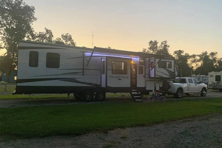 The Loyd family Testimonial Image with RV