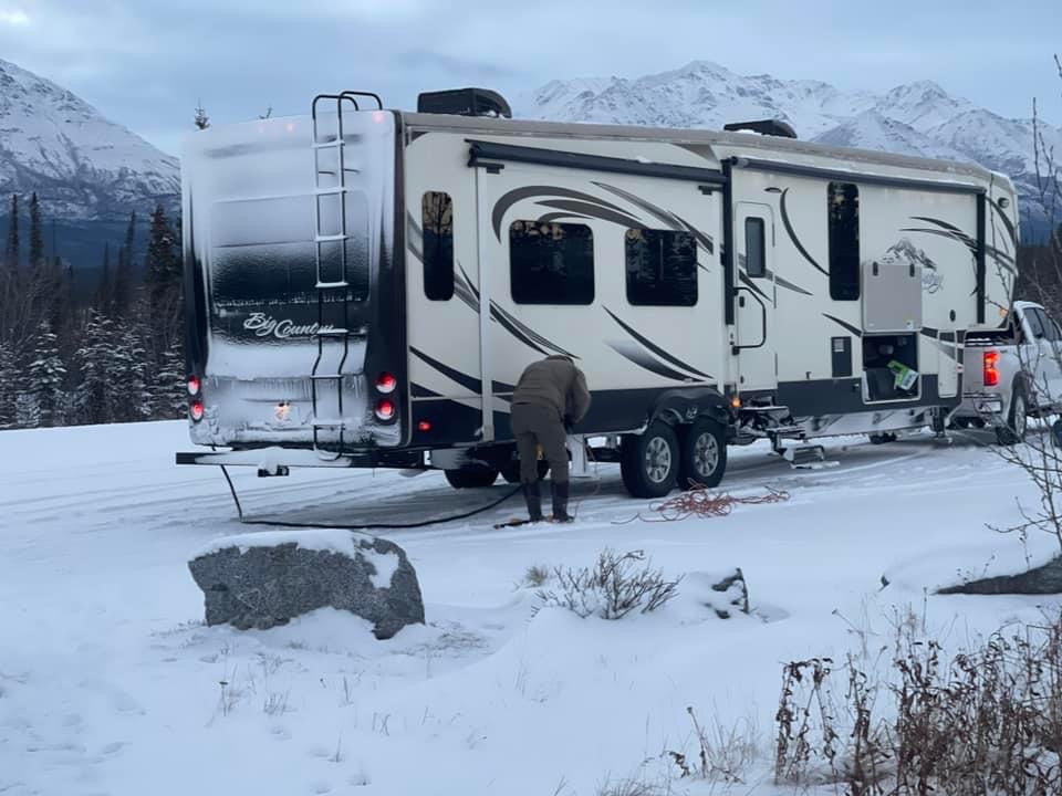 The Crockers cold weather camping in Alaska.