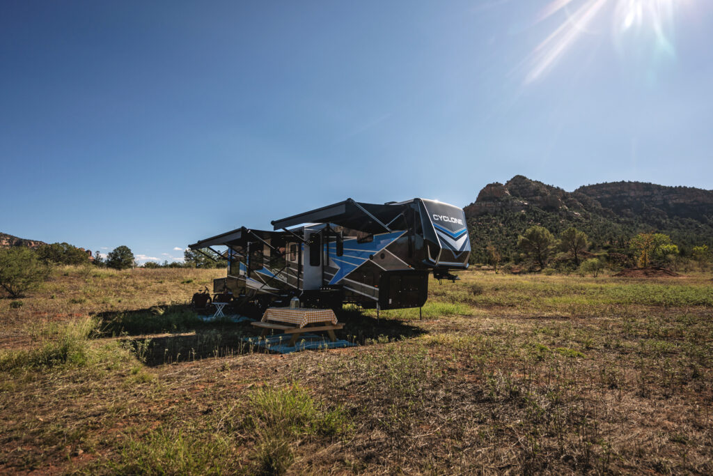 The Heartland Cyclone comes equipped with many standard features to make boondocking a little more simple.