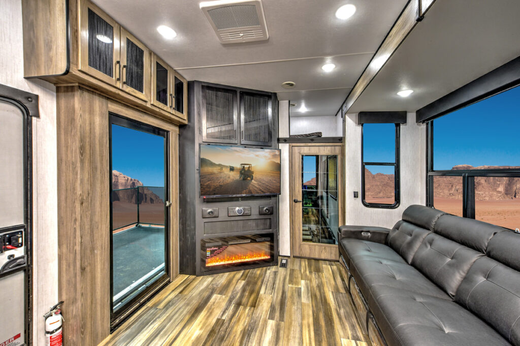 Having a side patio allows for more options to take in the views while boondocking.