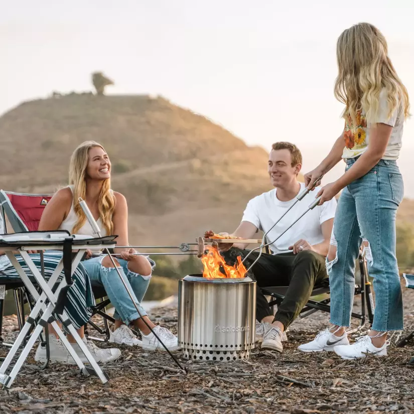 When cooking outdoors, it's important to not leave any trash or debris behind.