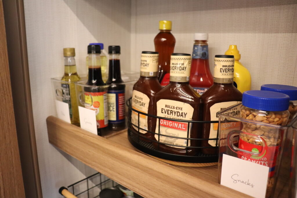 Lazy Susan's are a great way to maximize cabinet storage space.