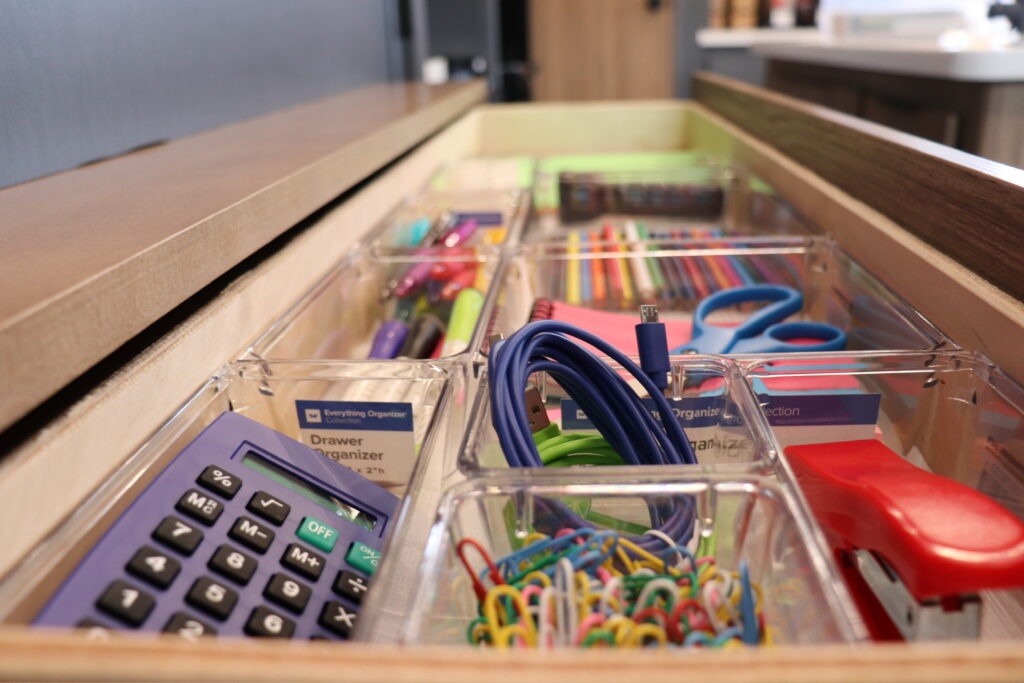 Adding drawer dividers can help maximize drawer storage.