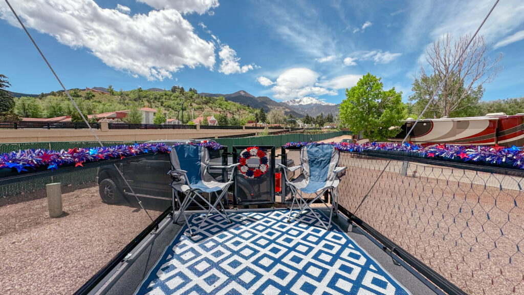 Utilizing patio space is a great way to entertain while celebrating the Fourth of July in your RV.