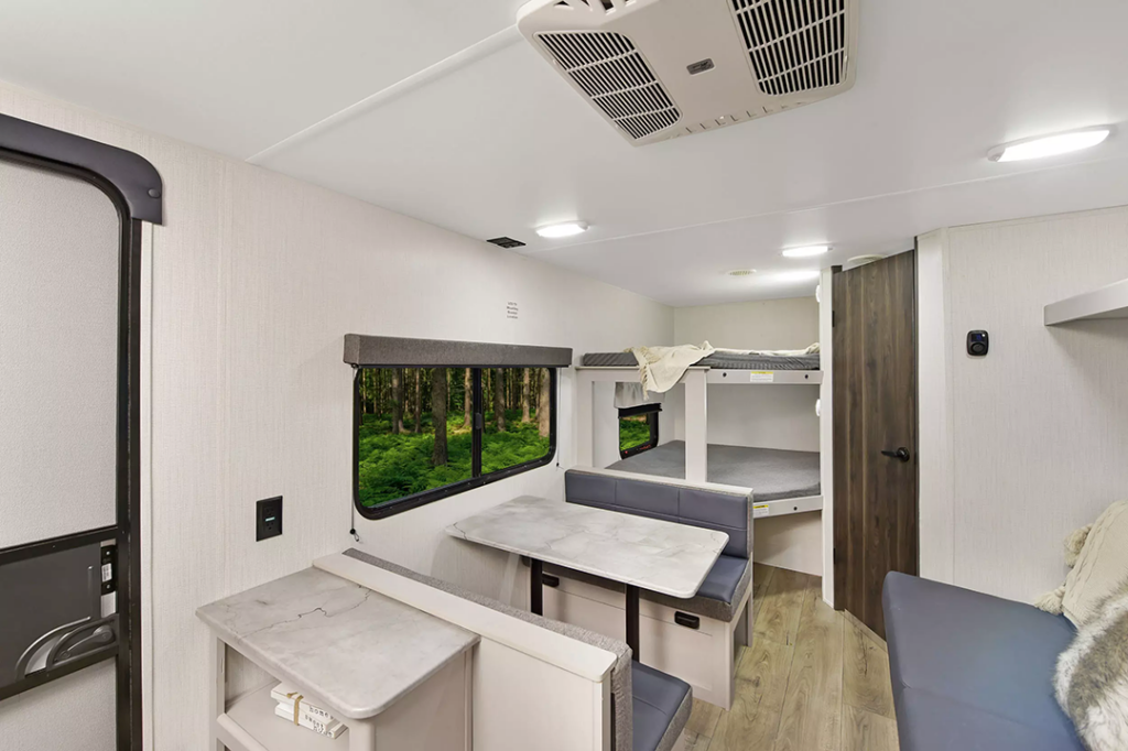 Half-ton towable RVs like this are functional for families.